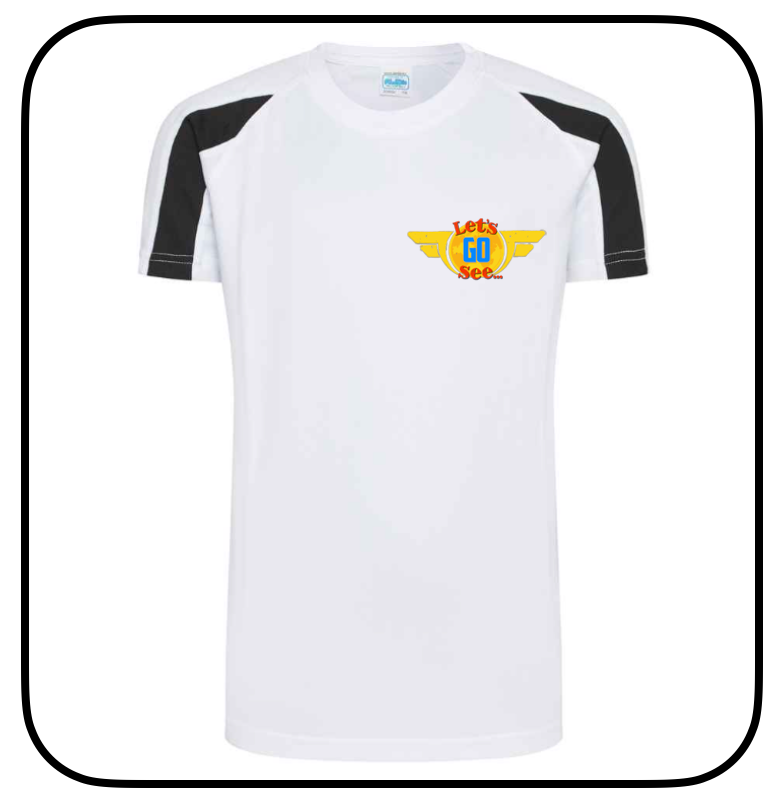 Contrast Cool T-shirt with embroidered Let's Go See Logo