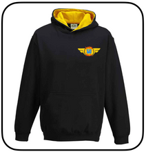 Load image into Gallery viewer, Let&#39;s Go See Varsity Style Hoodie with Embroidered Let&#39;s Go See Logo
