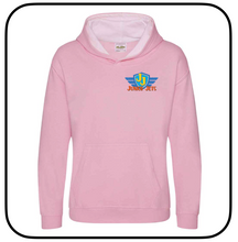 Load image into Gallery viewer, Let&#39;s Go See Varsity Style Hoodie with Embroidered Junior Jets Logo
