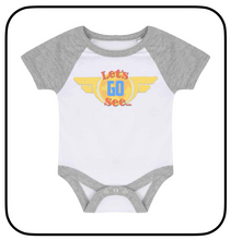 Load image into Gallery viewer, Short Sleeved Bodysuit with embroidered Let&#39;s Go See logo
